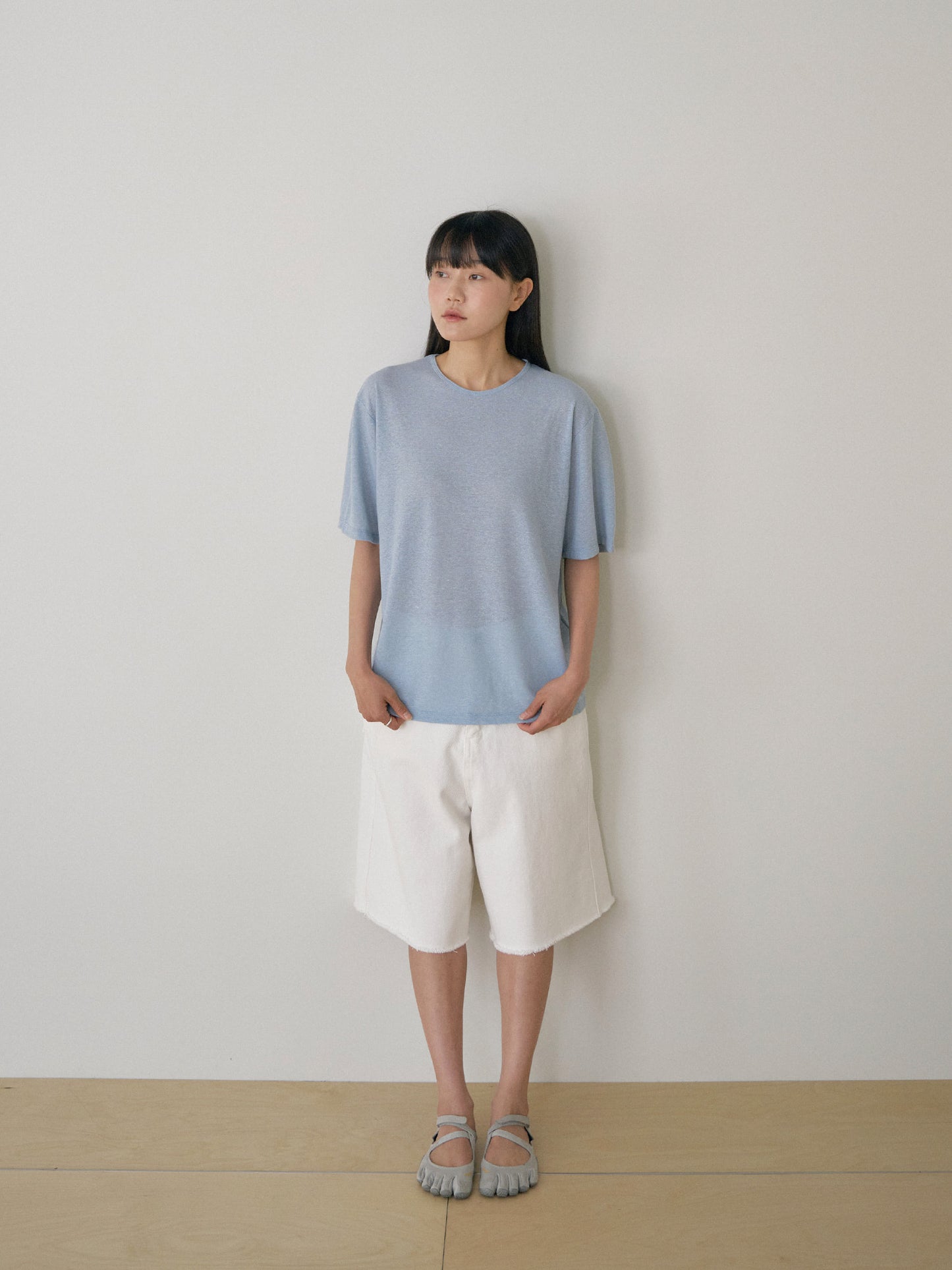 Linen Loose Short Sleeve - Blue