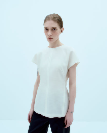 [ARIK.] [25SS] AIN silk blouse top Ivory