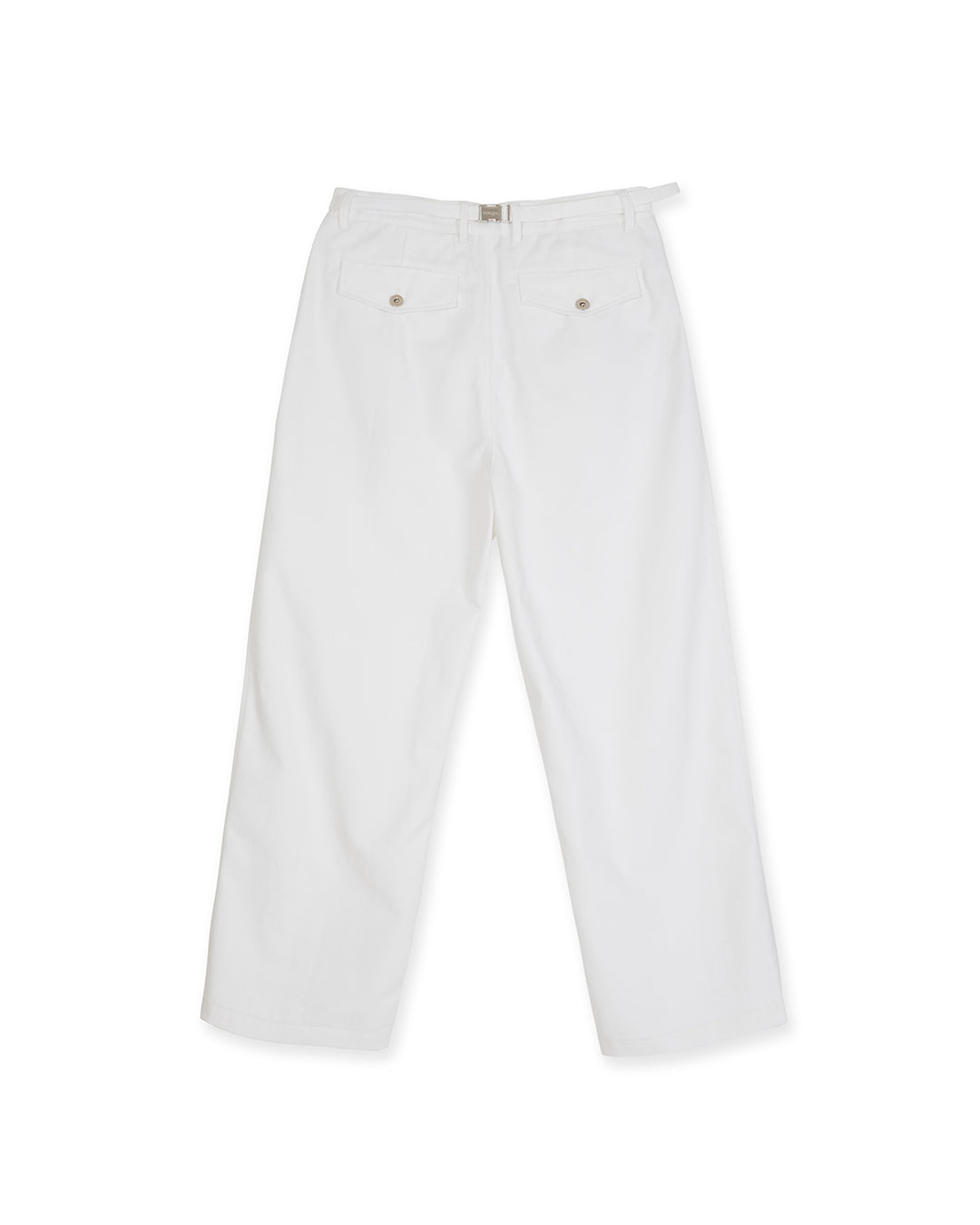 FIREMAN CLASP TWO-TUCK PANTS -WHITE