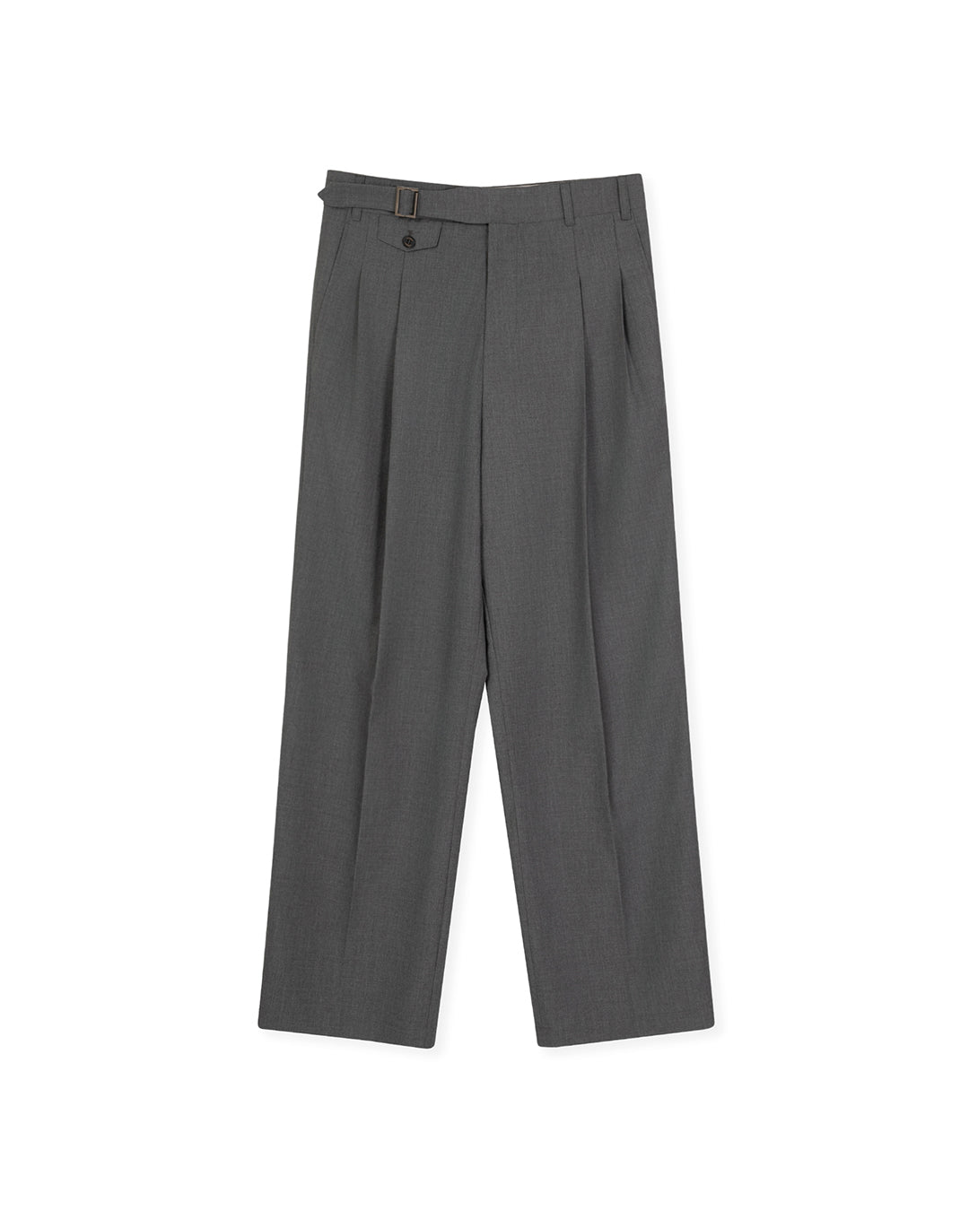 BUCKLE DETAILED GURKHA TROUSER - GRAY 