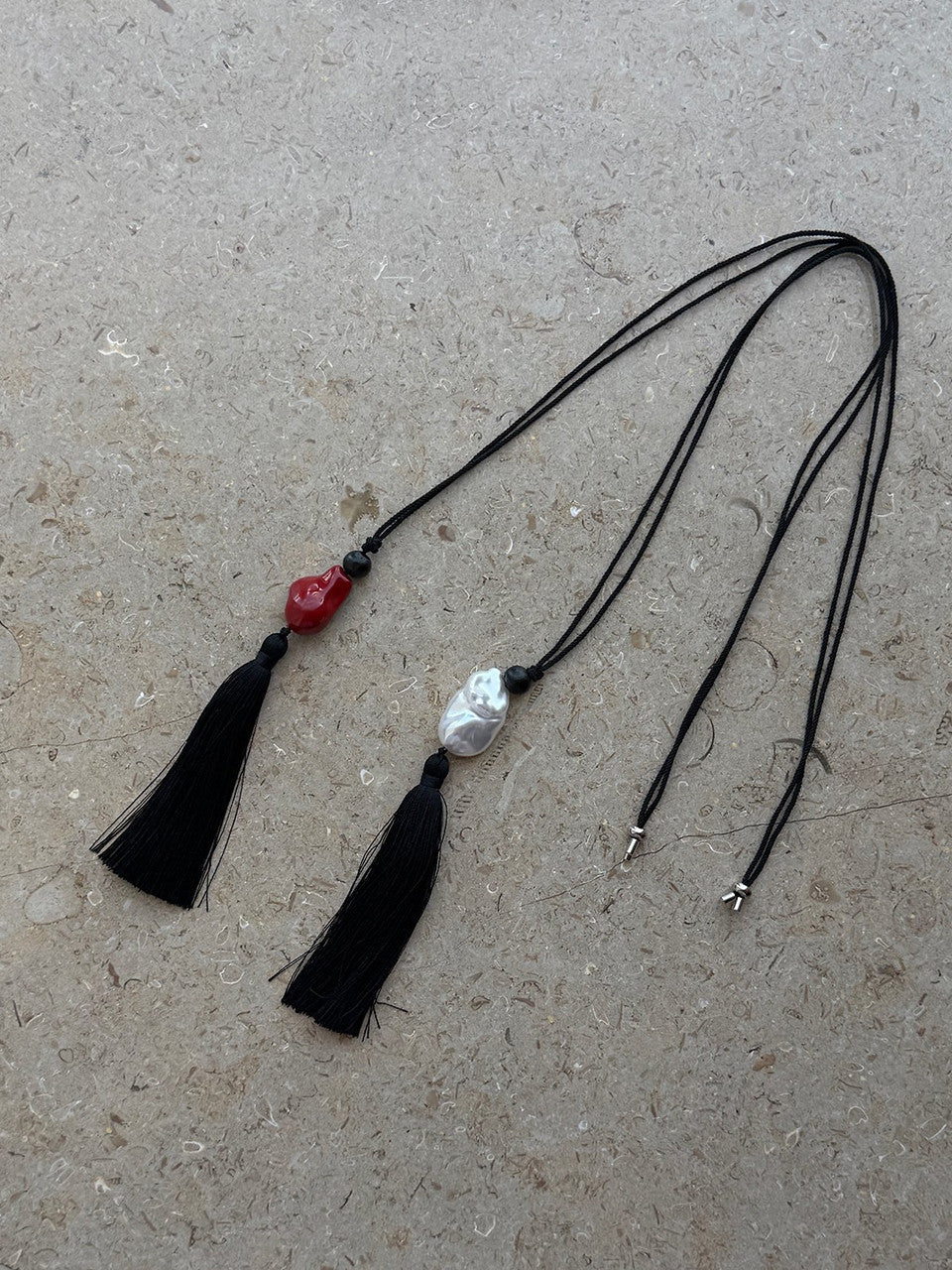 【A MA:DE】Baroque Tassel necklace ( 2color )