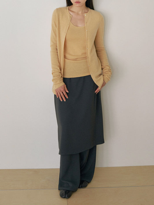 Alpaca Button Cardigan - Beige 2