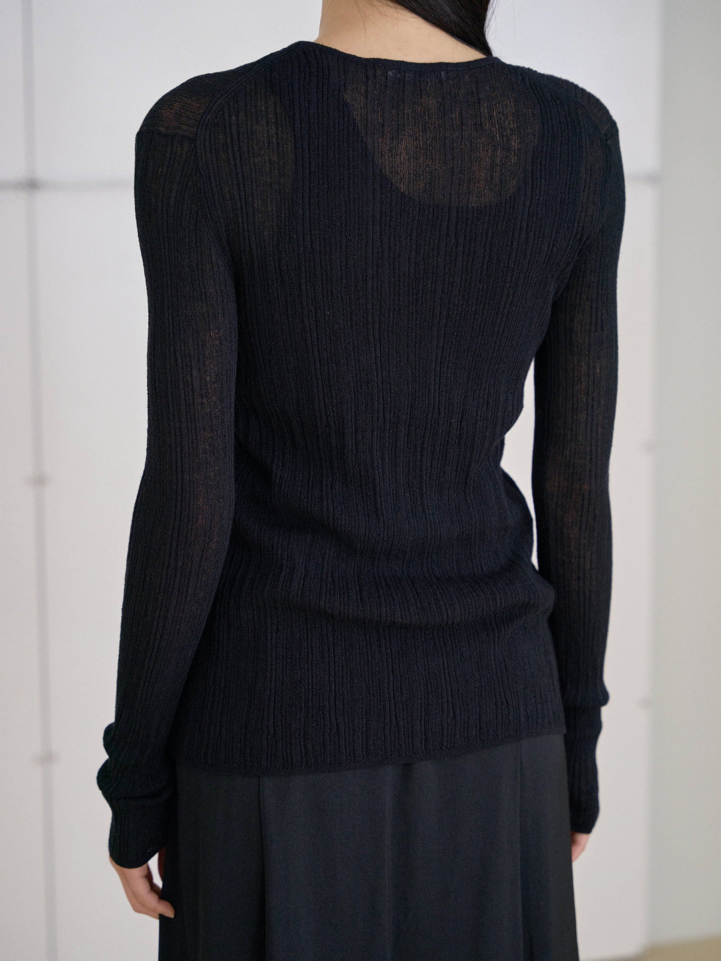 Multi Rib Cardigan - Black