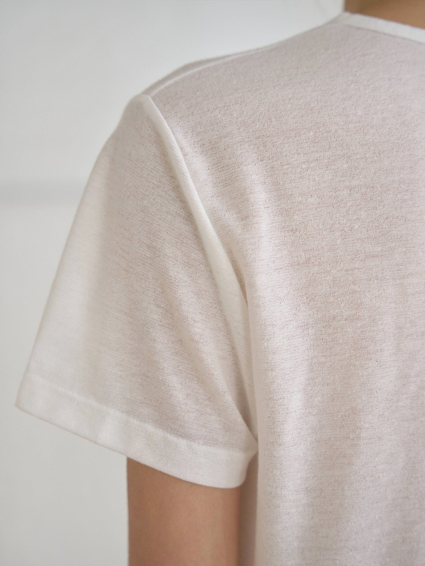 Linen Basic Short Sleeve - Ivory