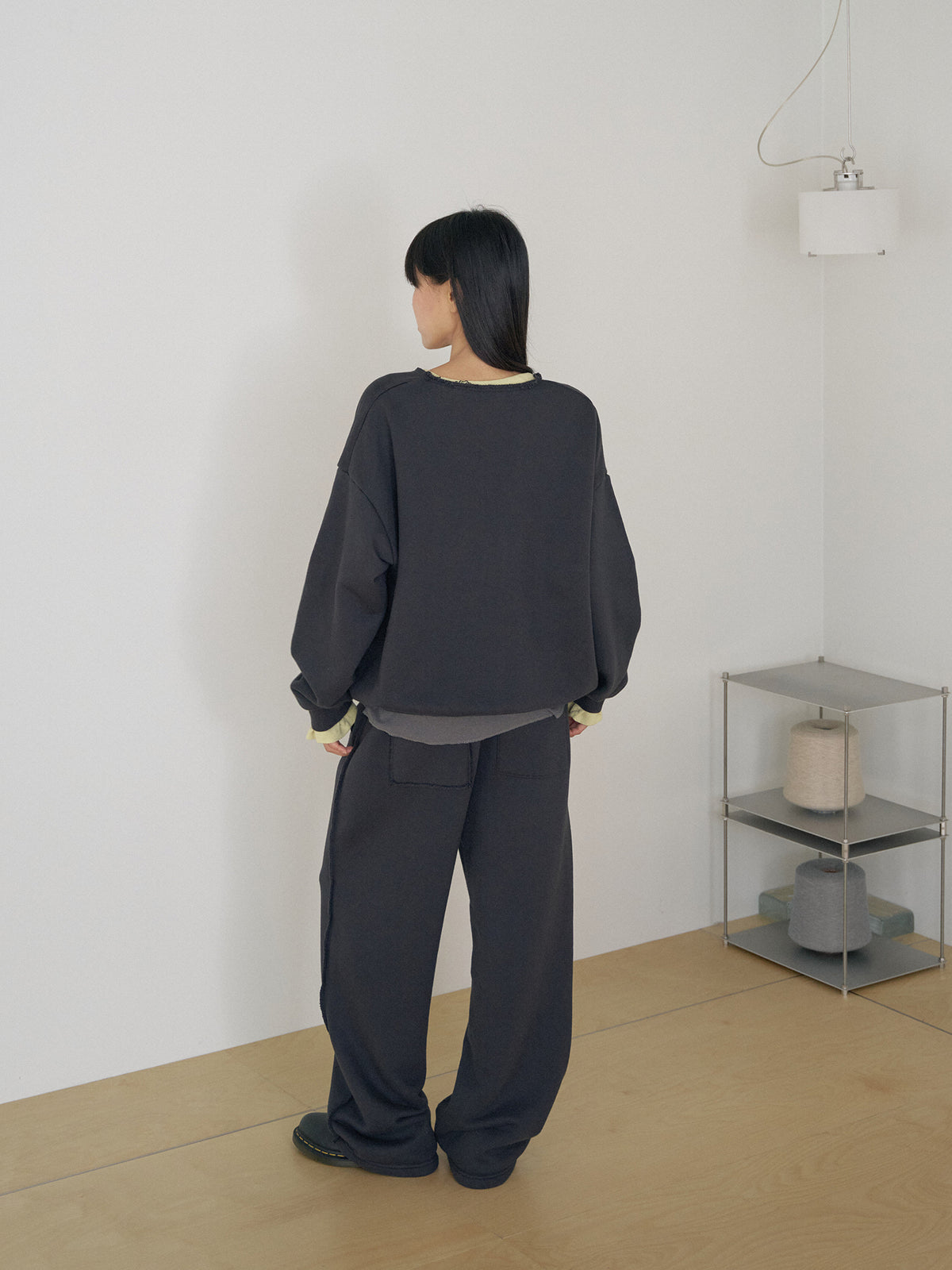 Raw Edge Sweatshirt - Charcoal 5