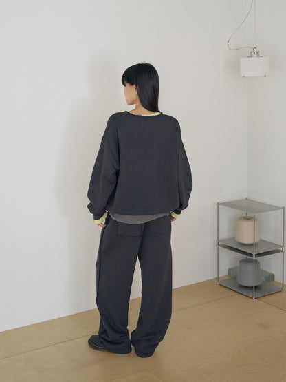 Raw Edge Sweatshirt - Charcoal 5
