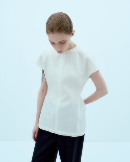 [ARIK.] [25SS] AIN silk blouse top Ivory