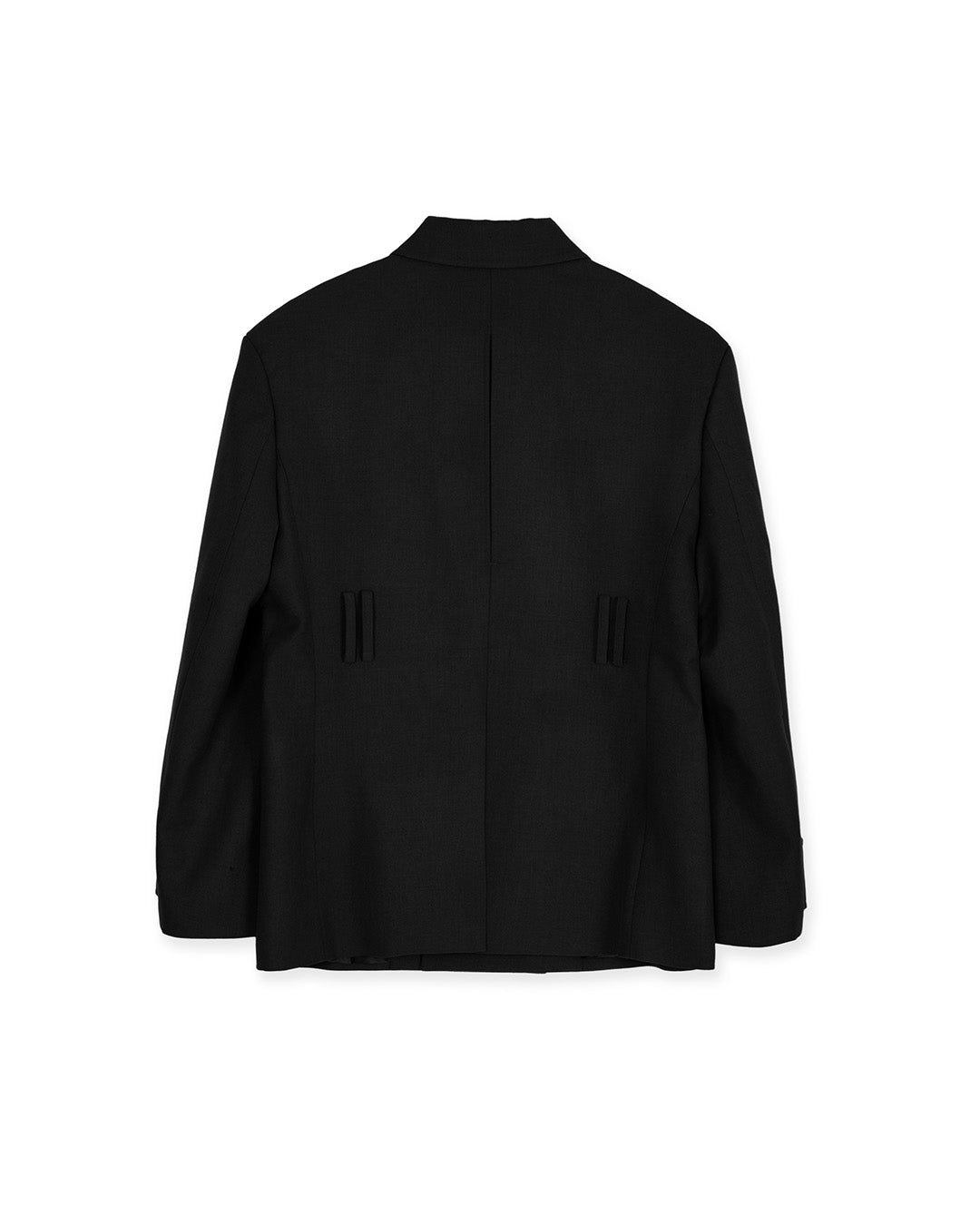 DOUBLE BREATED UTILITY TAILORED JACKET -BLACK