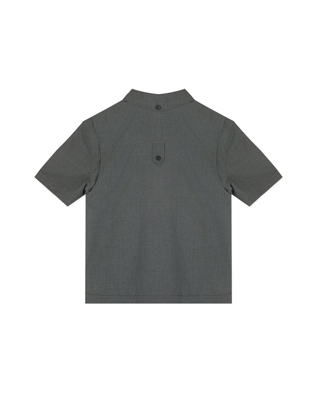 UTILITY PIN-TUCK HALF SLEEVE SHIRTS -GREY 