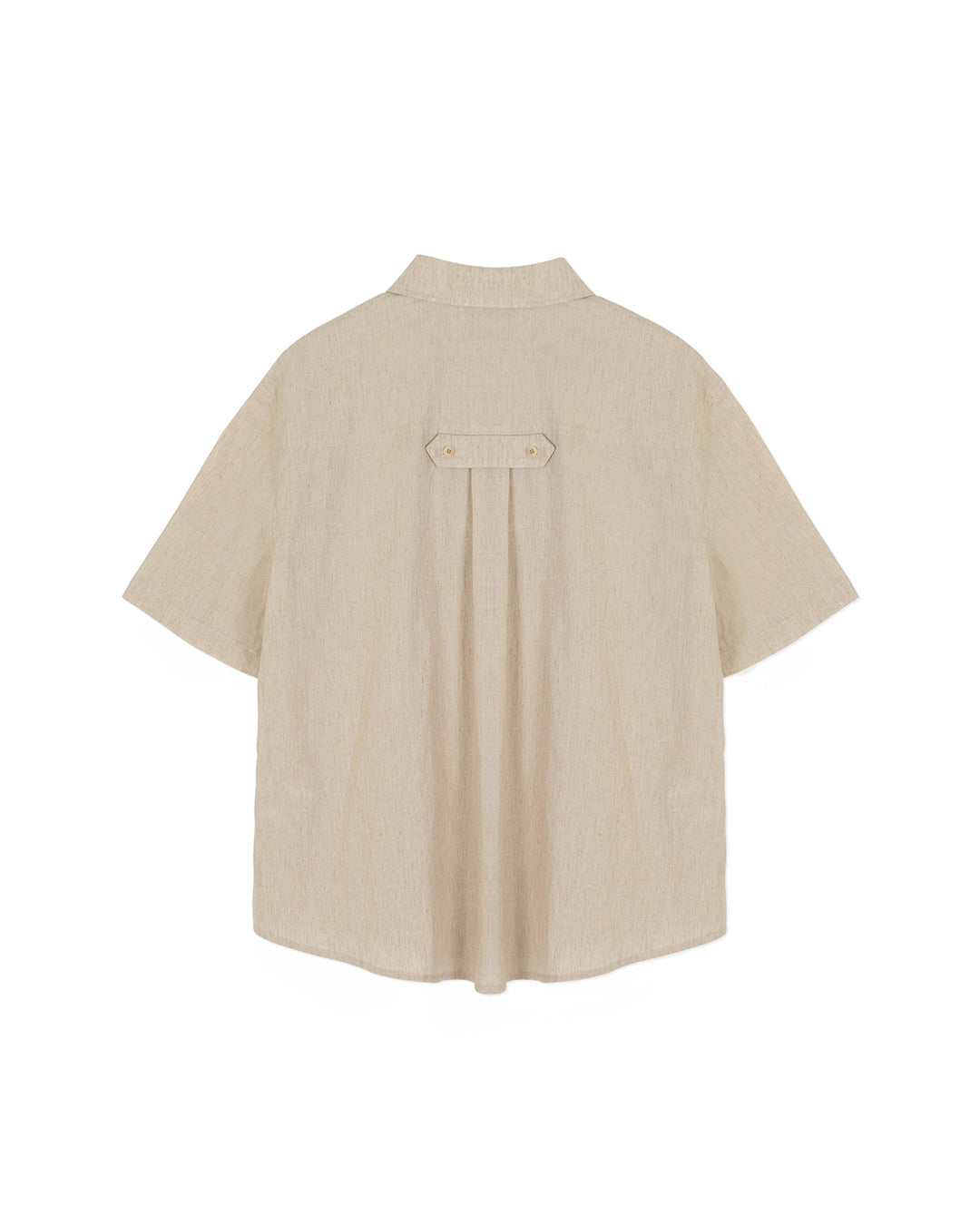 MULTI POCKET UTILITY HALF SLEEVE SHIRTS-OATMEAL 