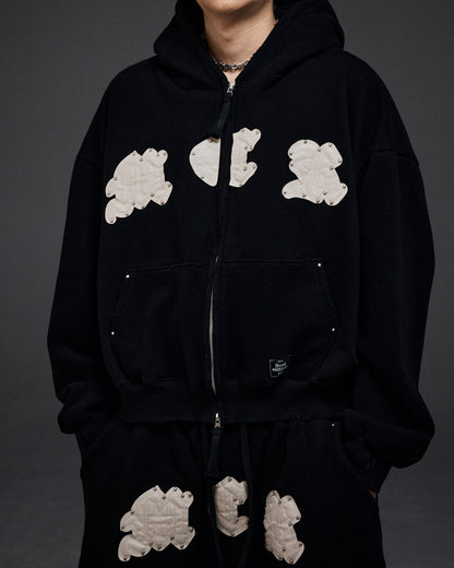 M.C.R. code stud zip-up HD BK