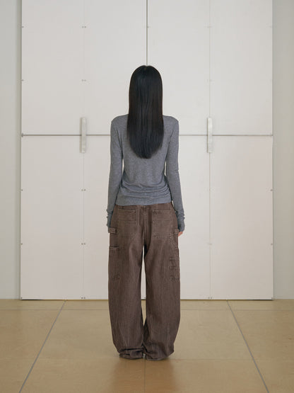 MARAN Brown Crack Work Pants - Brown 商品画像16/21