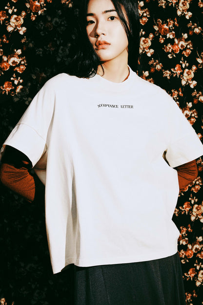 【ACCEPTANCE】Eclipse Curve T-Shirt - Cream, Black