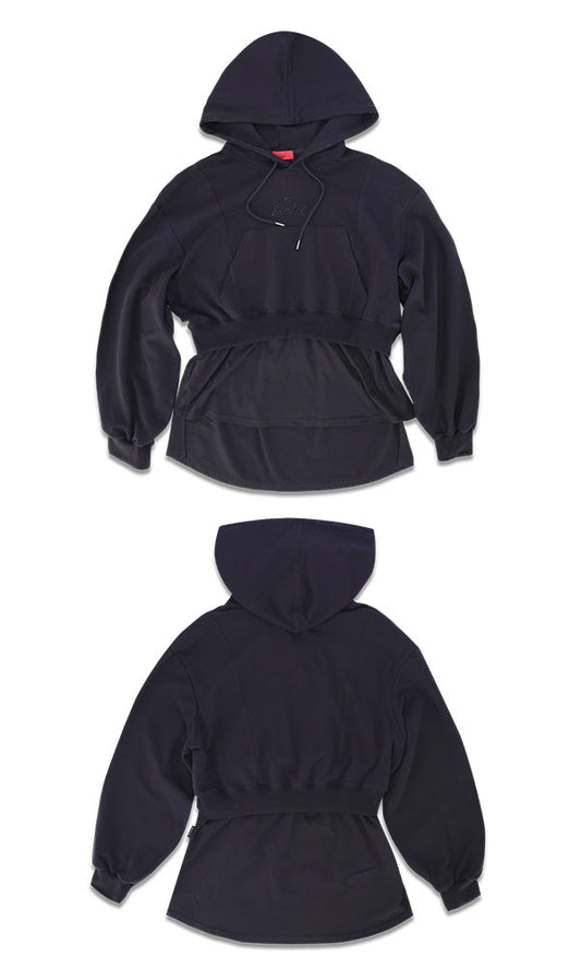 [Reculer] Layered Hoodie Black