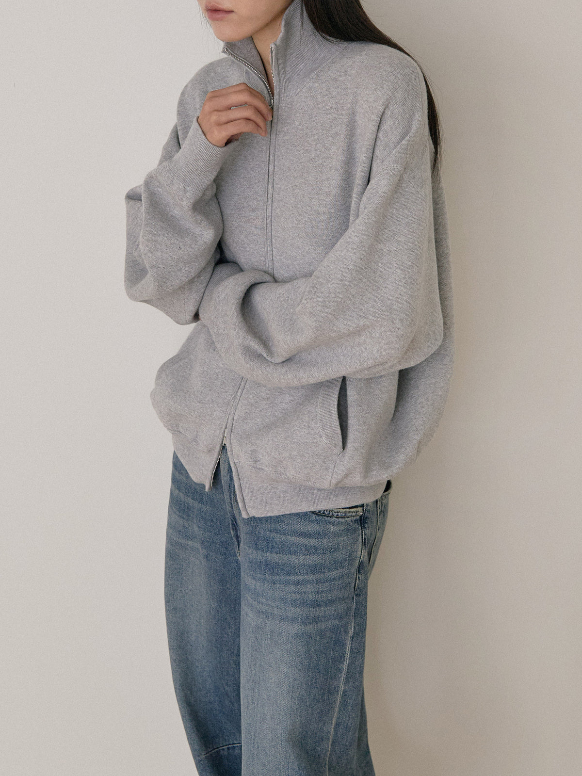 Ray Zip-up Cardigan - Gray 4