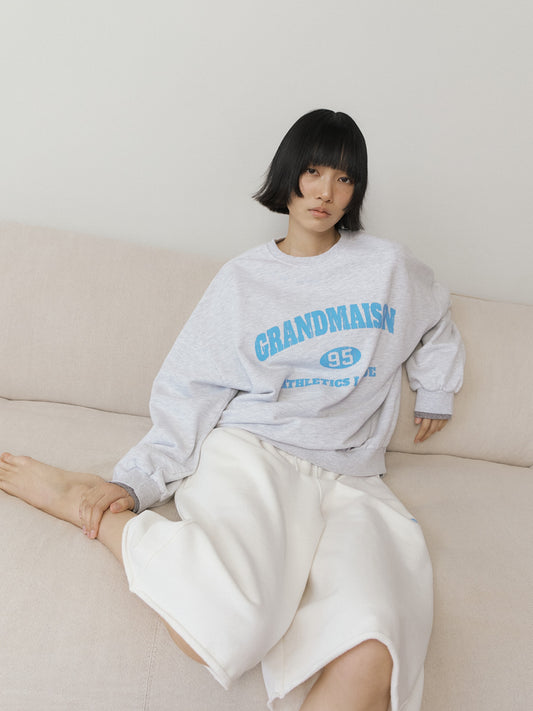 Crack Lettering Sweatshirt - Light Gray