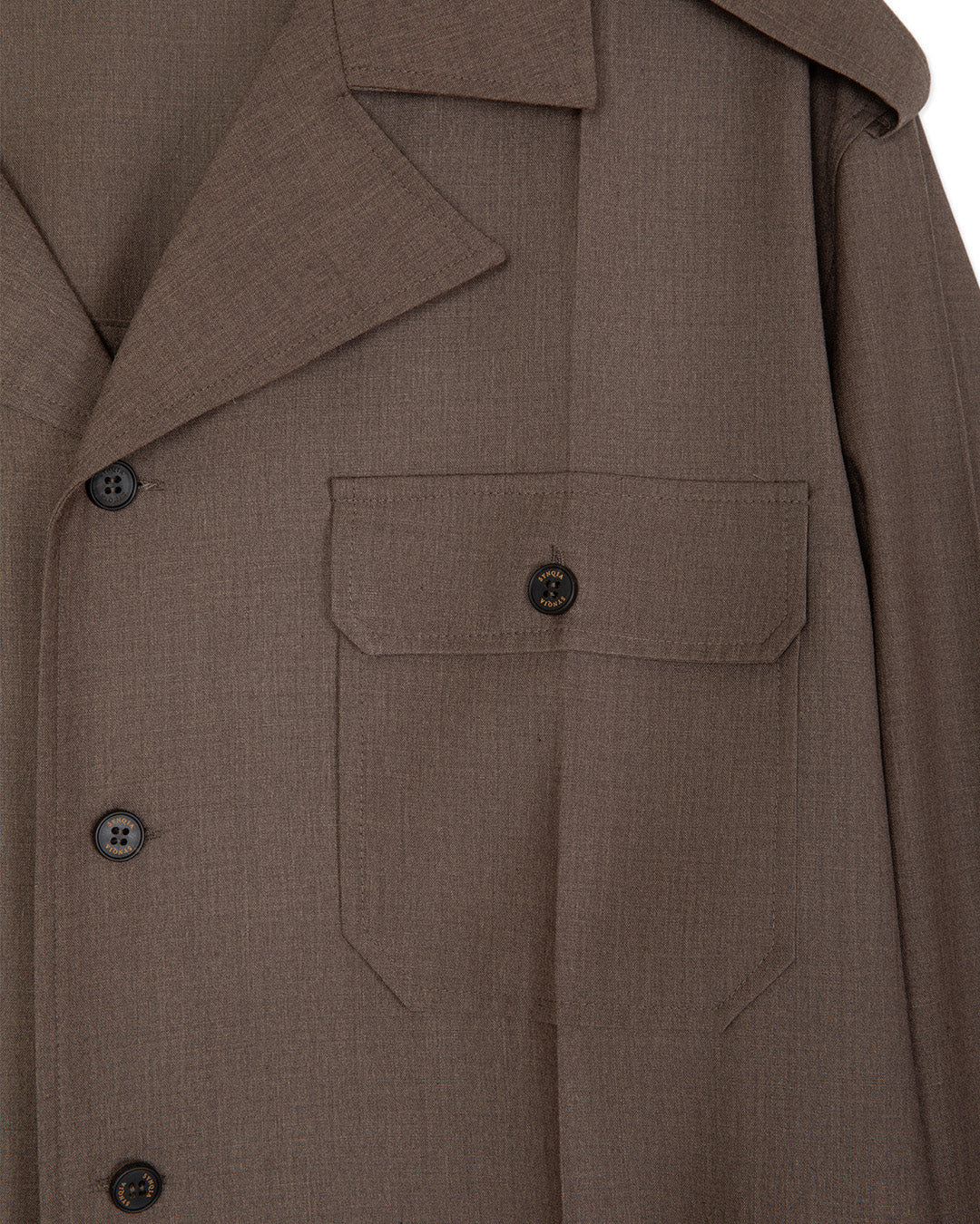 WOOL-BLEND HERITAGE UTILITY SHIRTS -BROWN