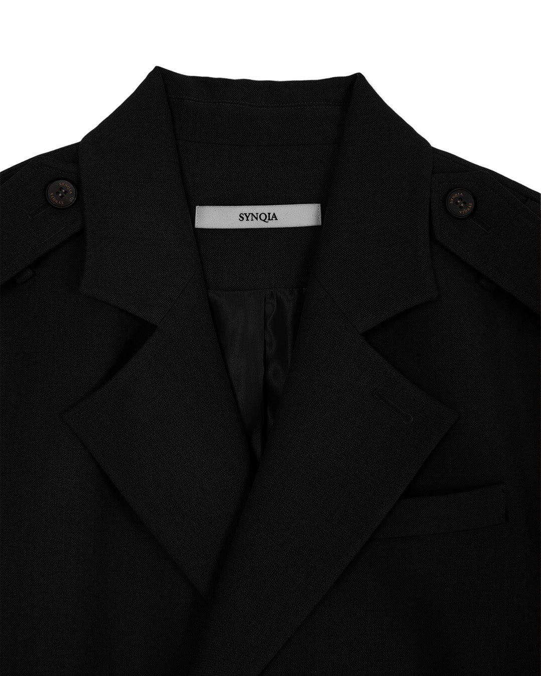 DOUBLE BREATED UTILITY TAILORED JACKET -BLACK