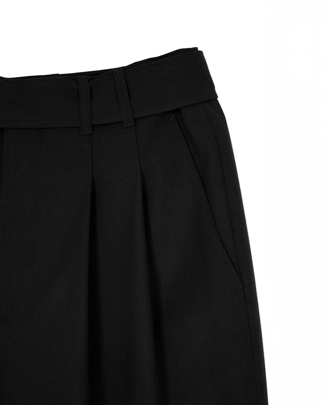MINI POCKET BELTED TROUSER -BLACK 