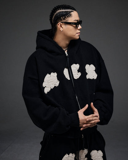 M.C.R. code stud zip-up HD BK