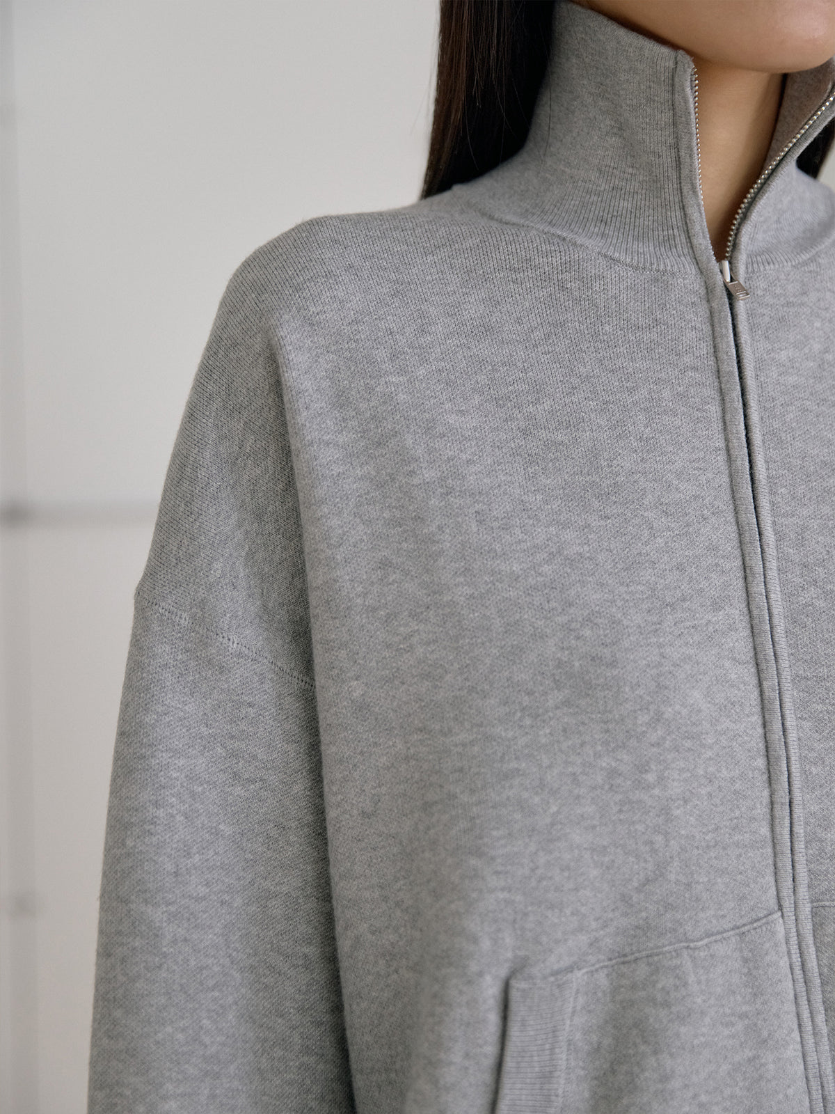 Ray Zip-up Cardigan - Gray 8