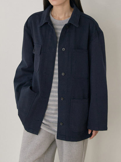MARAN Cotton Twill Coverall Jacket - Navy 商品画像14/21