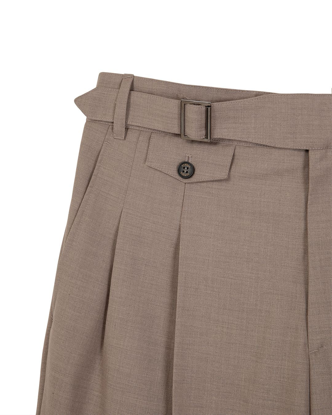 BUCKLE DETAILED GURKHA TROUSER- BROWN 