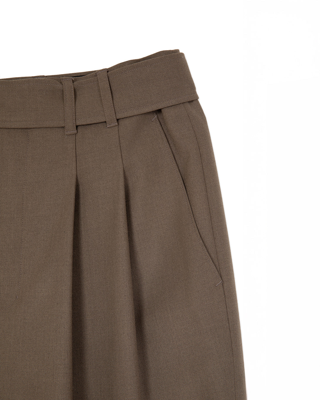 MINI POCKET BELTED TROUSER -KHAKI