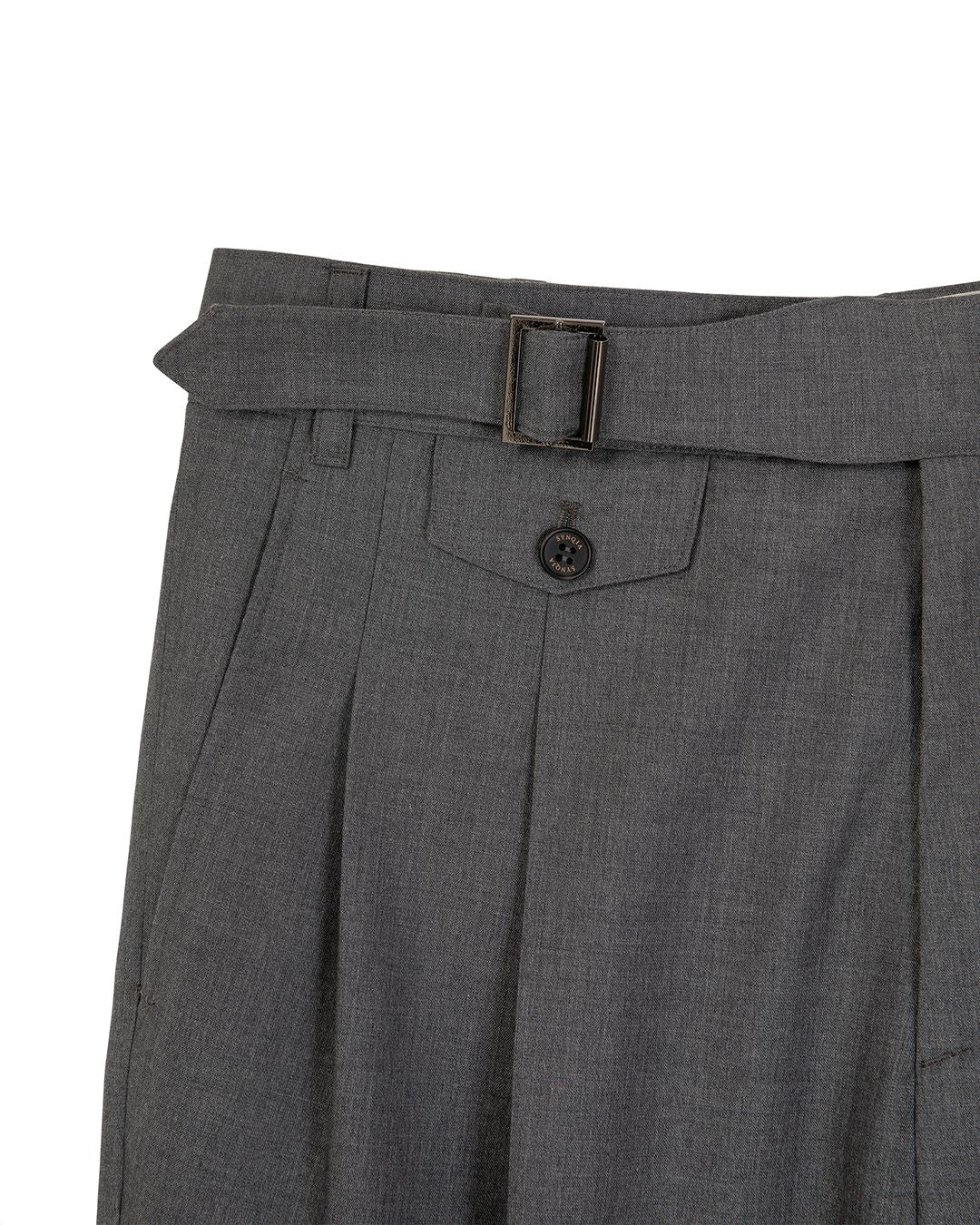 BUCKLE DETAILED GURKHA TROUSER - GRAY 