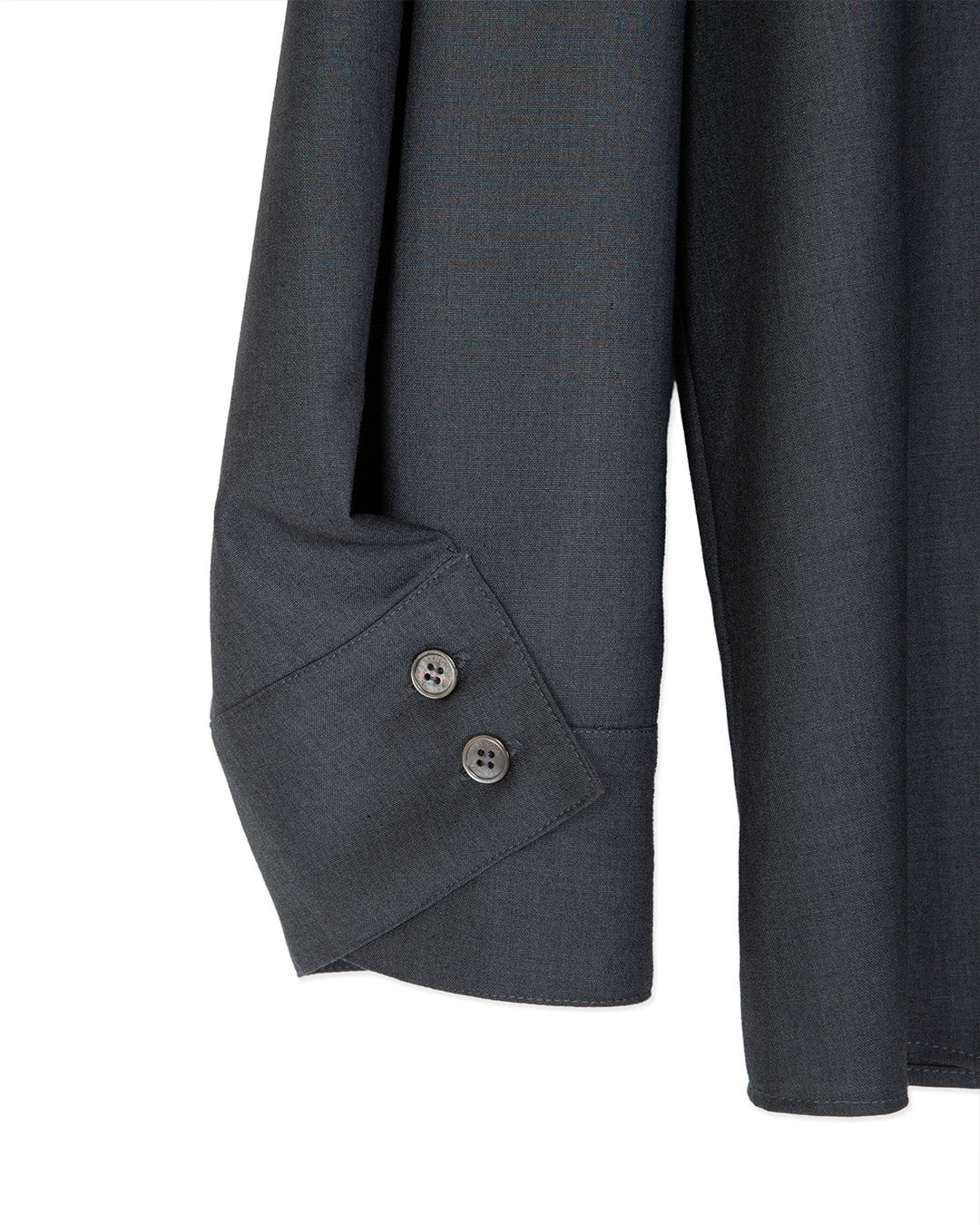 WOOL BLEND INVERTED PLEAT TAILORED SHIRTS GRAY 