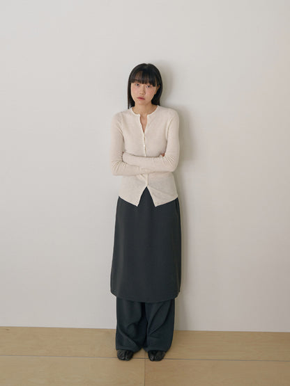 Alpaca Button Cardigan - Ivory 6