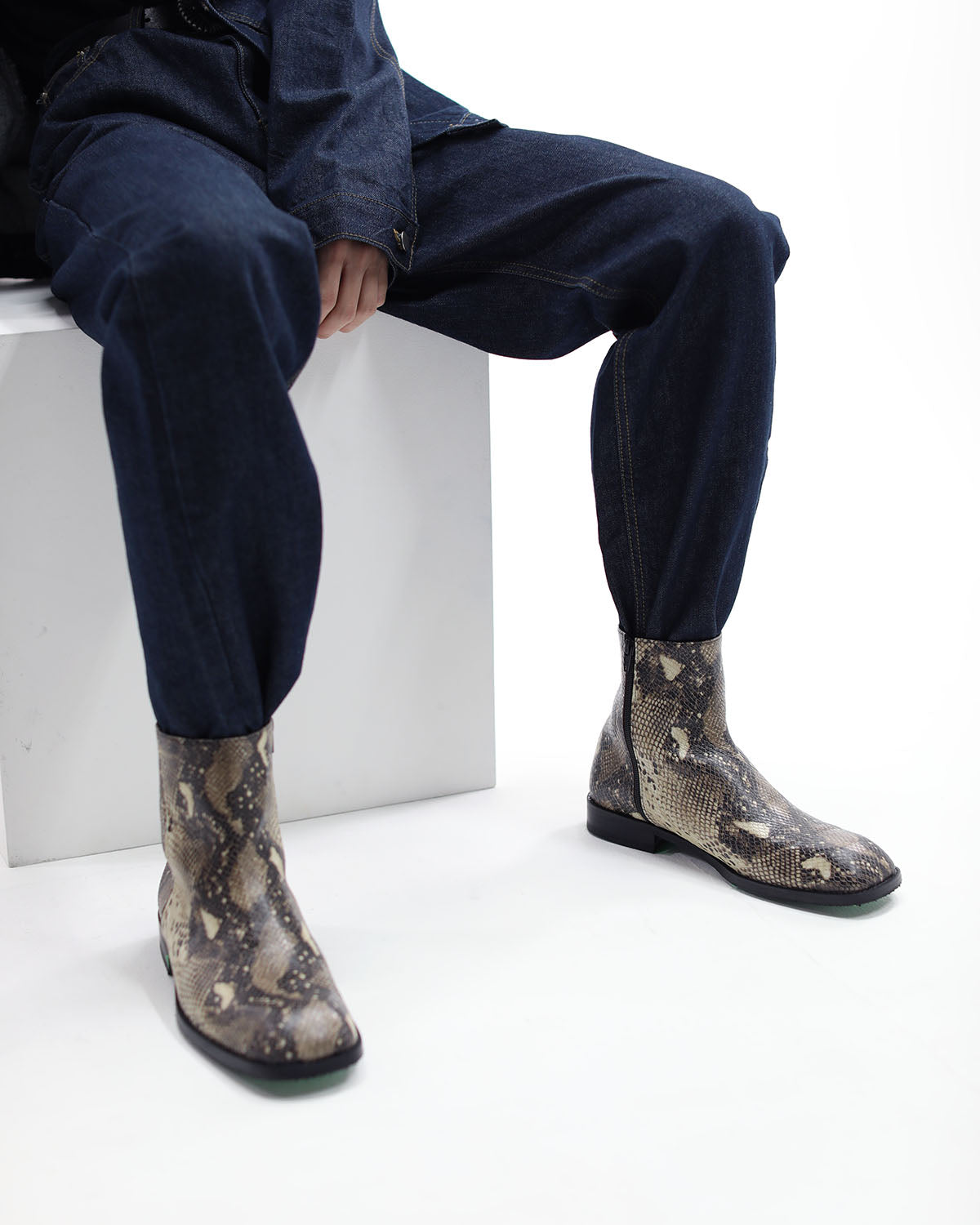 Squaretoe Python Boots - MAGNOLIAONLINE