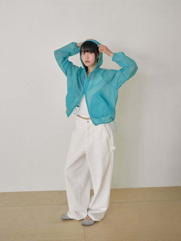 Ripstop Raglan Hoodie Jacket - Blue