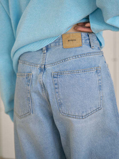 MARAN Knee Damage Denim Pants - Light Indigo 商品画像16/21