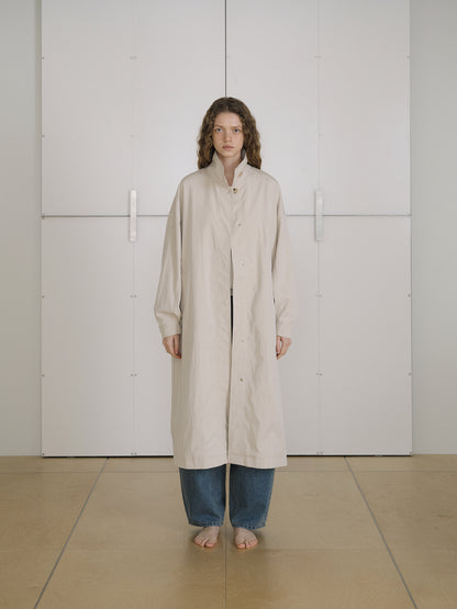 High Neck Trench Coat - Beige 6