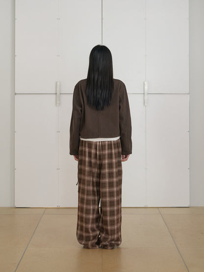 MARAN Cotton Twill Crop Jacket - Brown 商品画像14/19