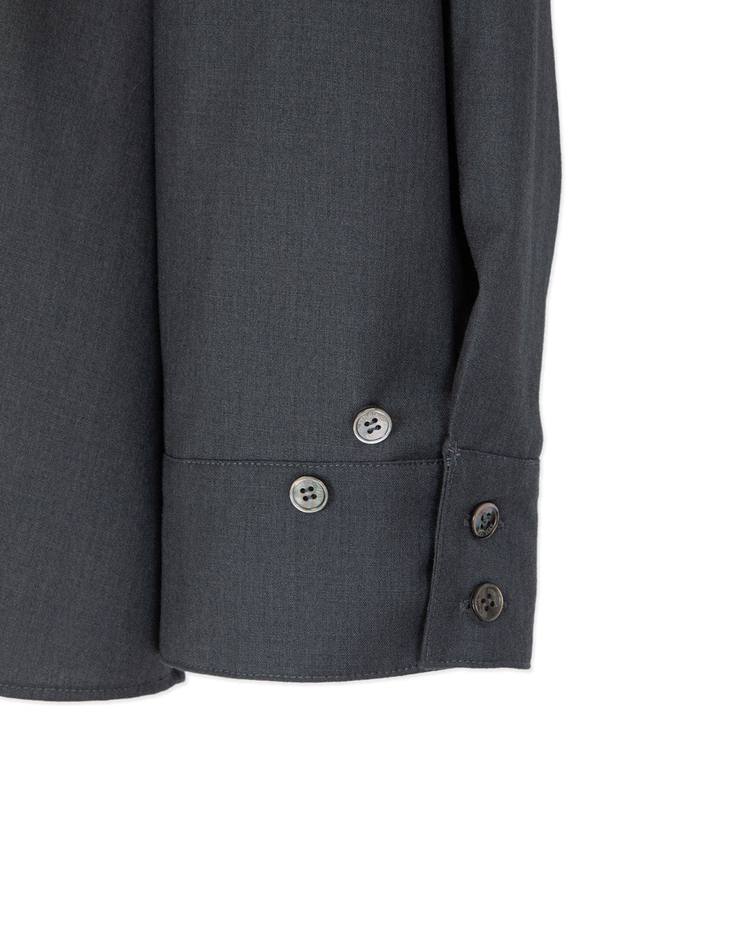 WOOL BLEND INVERTED PLEAT TAILORED SHIRTS GRAY 