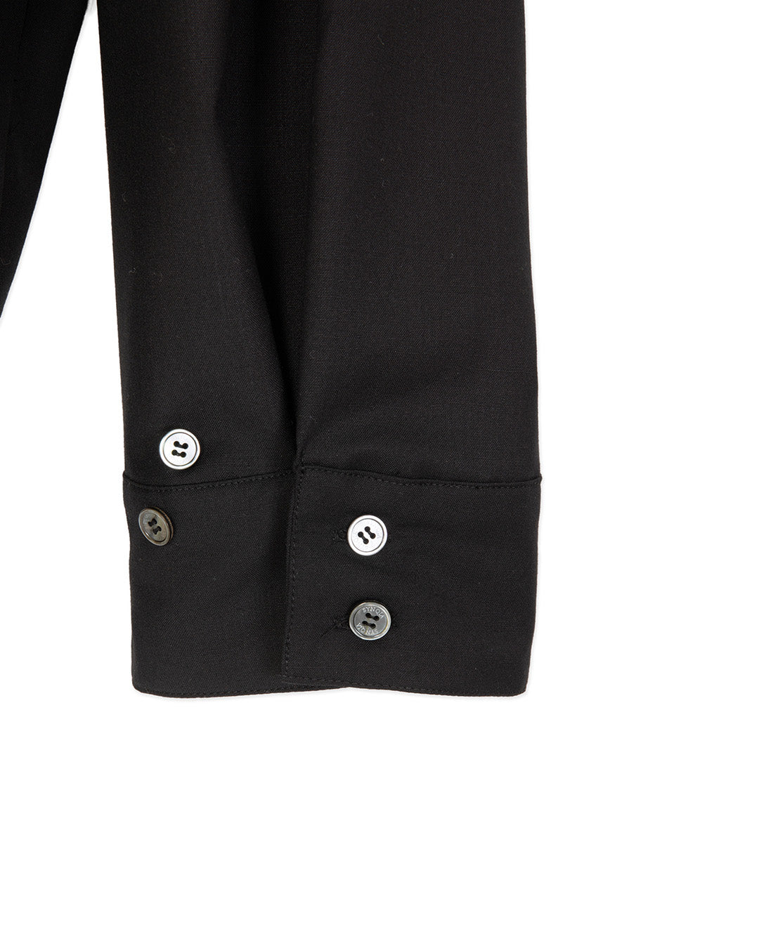 WOOL BLEND INVERTED PLEAT TAILORED SHIRTS BLACK 