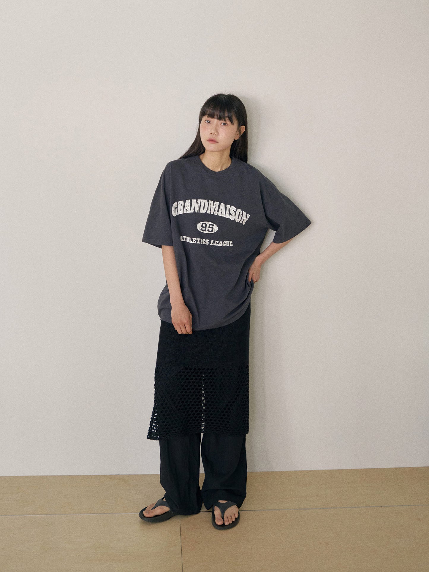 Crack Lettering Short Sleeve - Charcoal