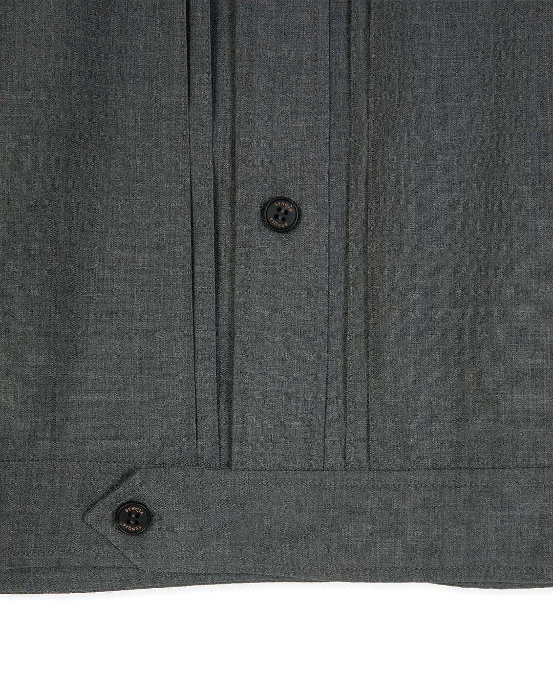 UTILITY PIN-TUCK HALF SLEEVE SHIRTS -GREY 