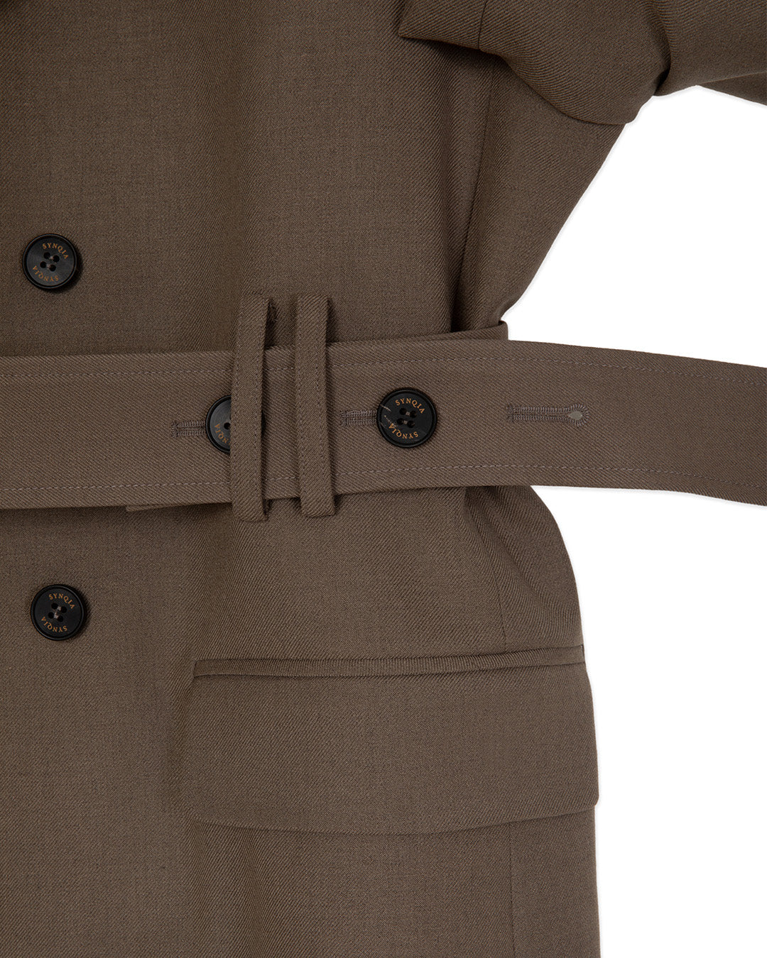 DOUBLE BREATED UTILITY TAILORED JACKET -KHAKI