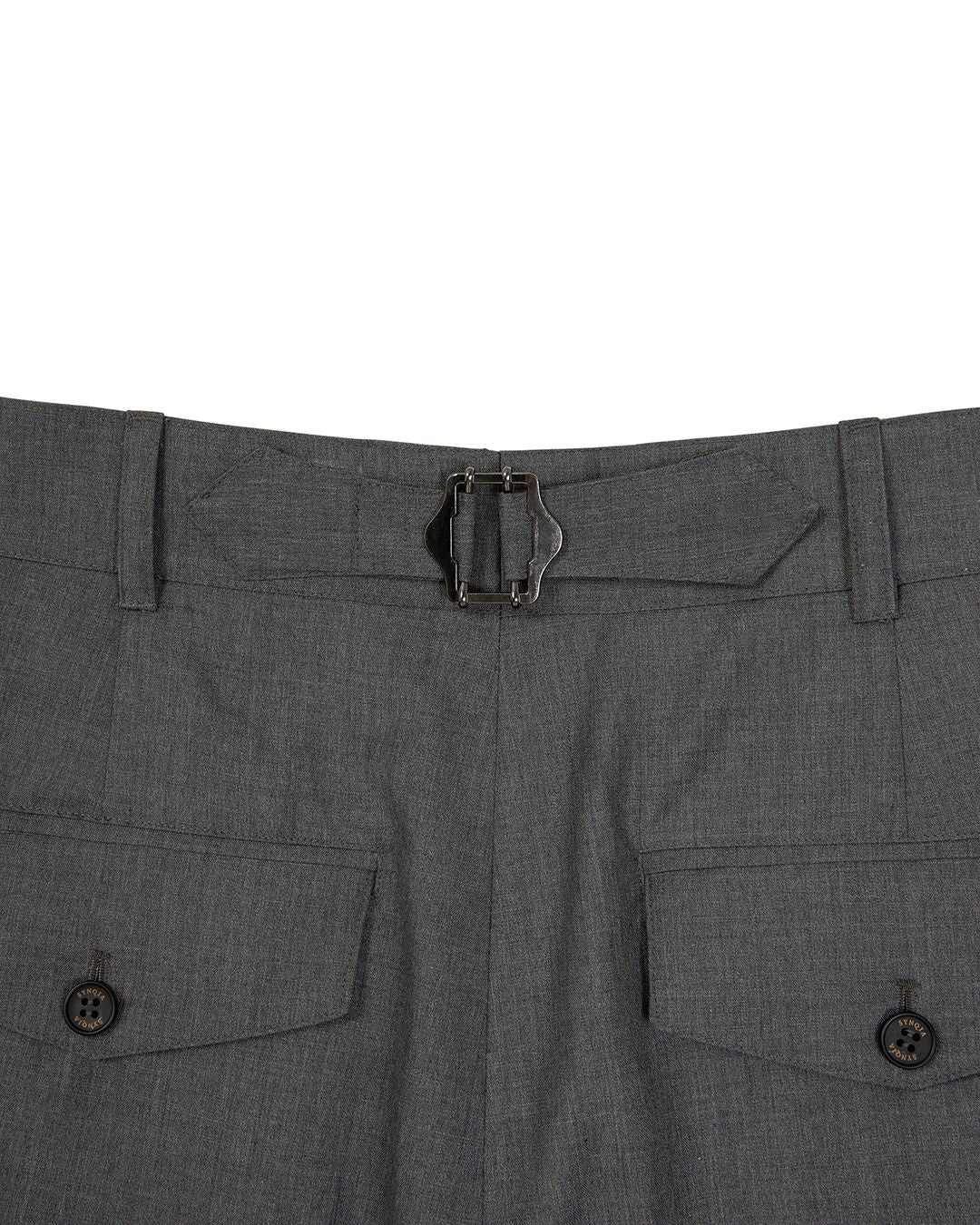 BUCKLE DETAILED GURKHA TROUSER - GRAY 