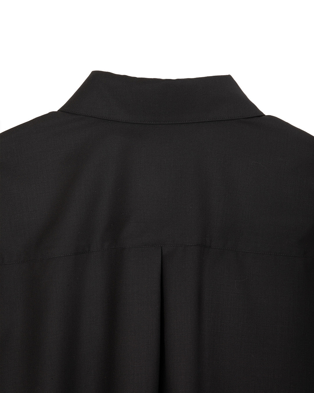 WOOL BLEND INVERTED PLEAT TAILORED SHIRTS BLACK 