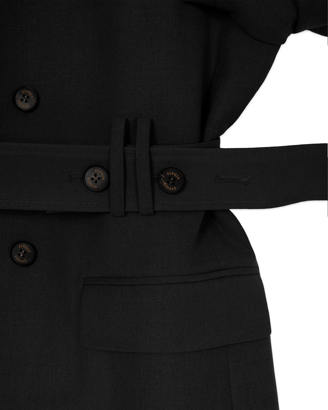 DOUBLE BREATED UTILITY TAILORED JACKET -BLACK