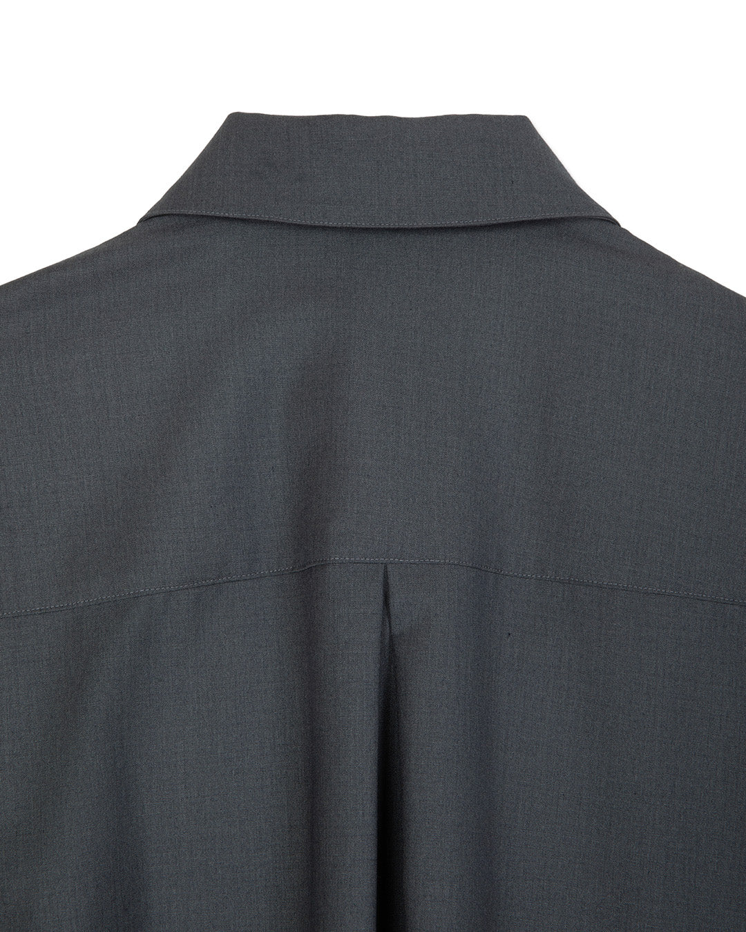 WOOL BLEND INVERTED PLEAT TAILORED SHIRTS GRAY 