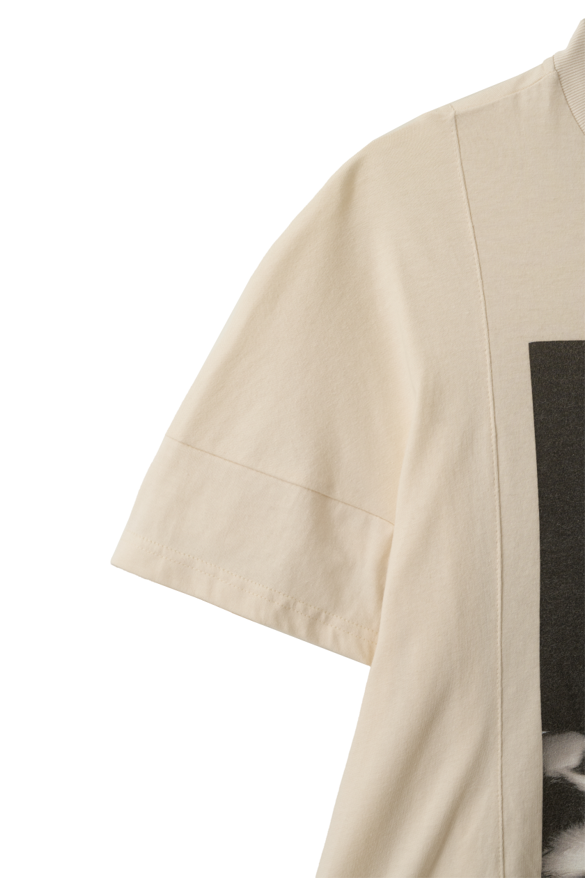 Meow Curve T-Shirt - Cream, Black