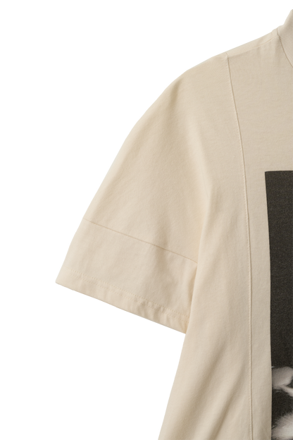 Meow Curve T-Shirt - Cream, Black
