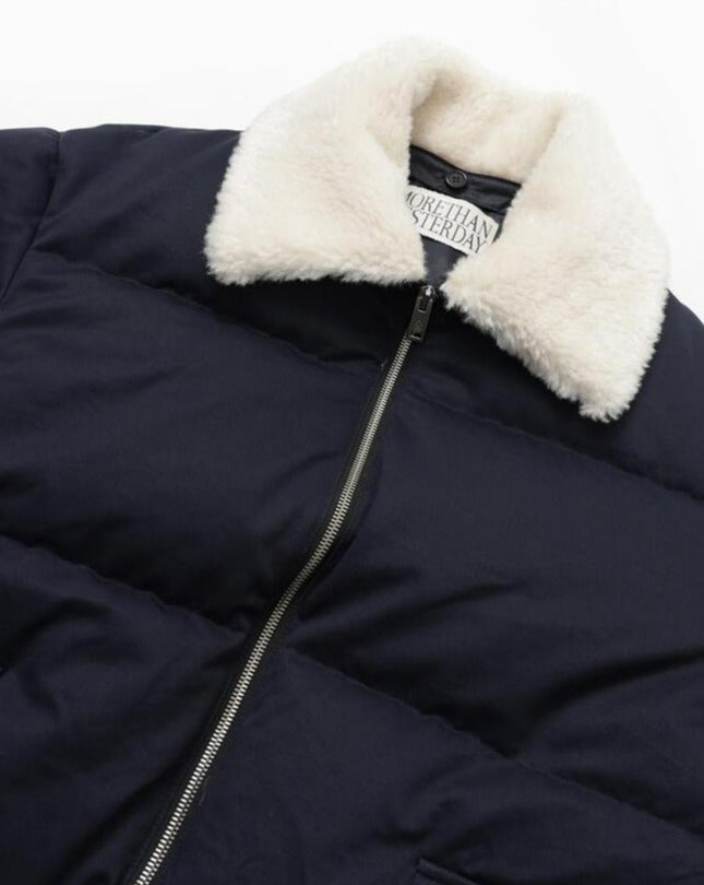 【MORE THAN YESTERDAY】Detachable Shearling Collared Down Jacket