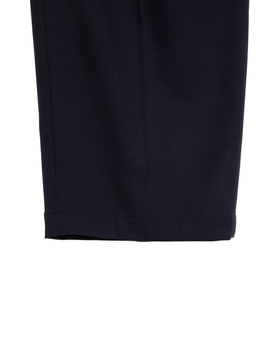 ASYMMETRIC PLEAT BELTED TROUSER -NAVY