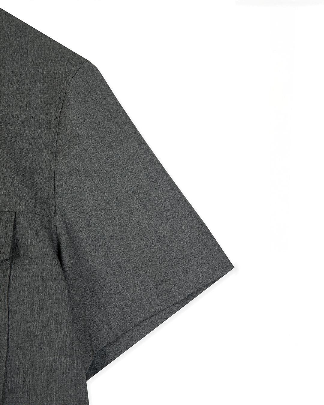 UTILITY PIN-TUCK HALF SLEEVE SHIRTS -GREY 